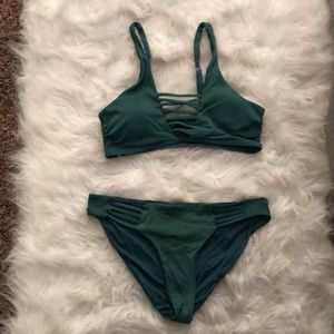 Green bikini lace up size M